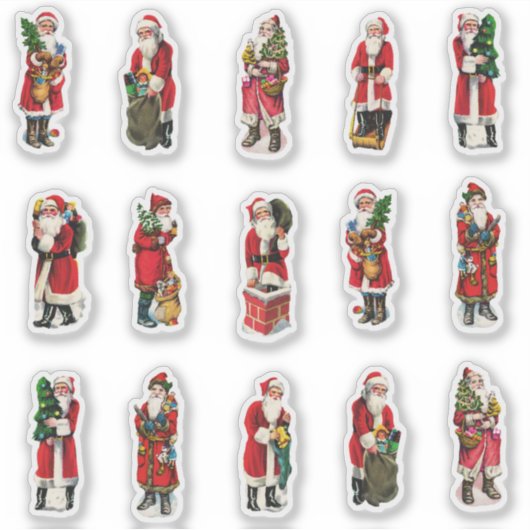 Vintage Christmas Santa Envelope Seals Set シール (正面)