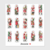 Vintage Christmas Santa Envelope Seals Set シール (シート)