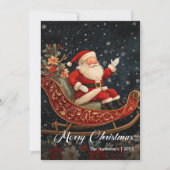 Vintage Christmas Santa Holiday Greeting Card シーズンカード (正面)