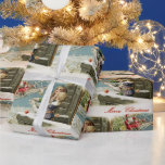 Vintage Christmas Santa in the Airplane and Kids ラッピングペーパー<br><div class="desc">ヴィンテージ</div>
