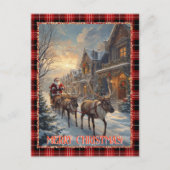 Vintage Christmas Santa Personalised Photo Classic シーズンポストカード (正面)