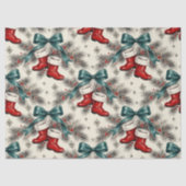 Vintage Christmas Santa’s Boots & Bows 薄葉紙 (正面)