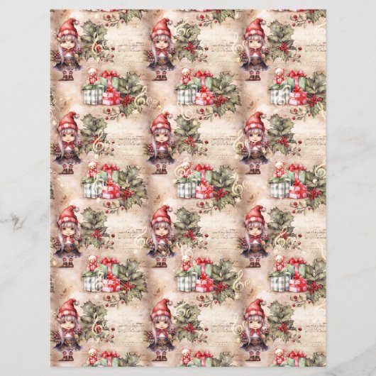 Vintage Christmas Scrapbook Paper (正面)
