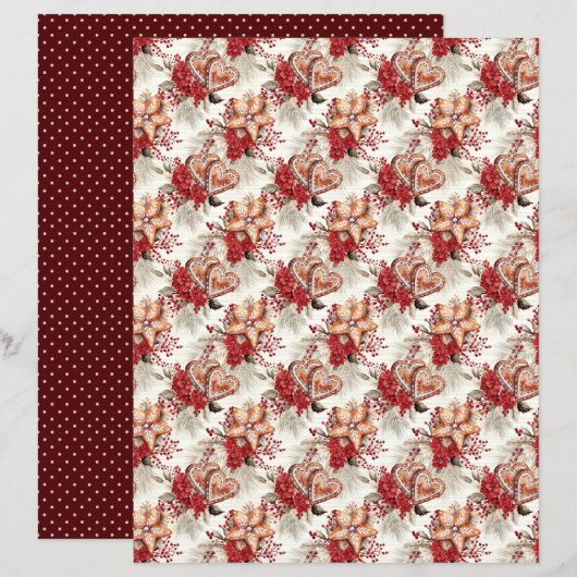 Vintage Christmas Scrapbook Paper (正面/裏面)