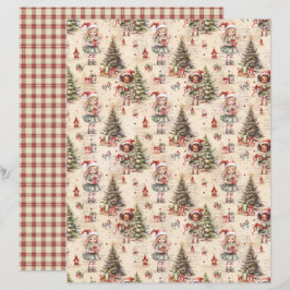 Vintage Christmas Scrapbook Paper
