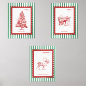 Vintage Christmas Scripture Poster Set of 3 print (正面)