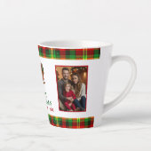 Vintage Christmas Sledge Gifts Plaid 2 Photos カフェラテマグ (右)