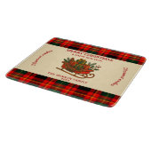 Vintage Christmas Sleigh with Gifts and Plaid カッティングボード (角)