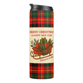 Vintage Christmas Sleigh with Gifts and Plaid  タンブラー