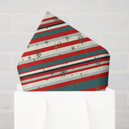 Vintage Christmas Snowflake Speckled Stripes 薄葉紙
