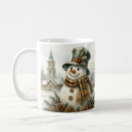 Vintage Christmas Snowman コーヒーマグカップ