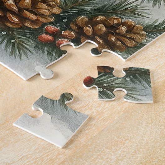 Vintage Christmas Snowman ジグソーパズル (側面)