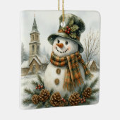 Vintage Christmas Snowman セラミックオーナメント (右)