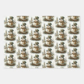 Vintage Christmas Snowman ラッピングペーパーシート (正面)