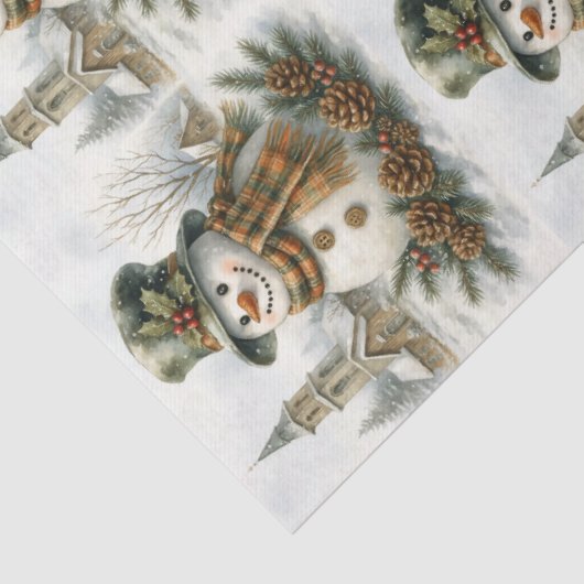 Vintage Christmas Snowman 薄葉紙 (詳細)