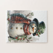 Vintage Christmas Snowman Jigsaw Puzzle | Retro ジグソーパズル (横)