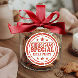 Vintage Christmas Special Delivery ラウンドシール