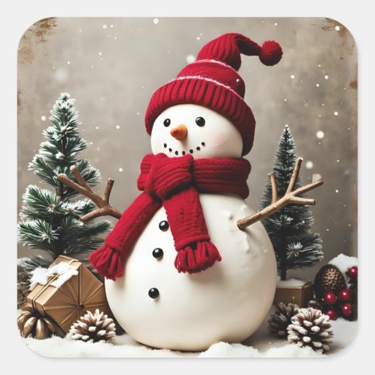 Vintage Christmas - Stickers スクエアシール (正面)