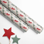 Vintage Christmas Stockings Wrapping Paper ラッピングペーパー