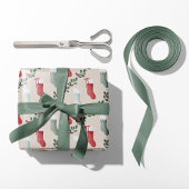 Vintage Christmas Stockings Wrapping Paper ラッピングペーパー