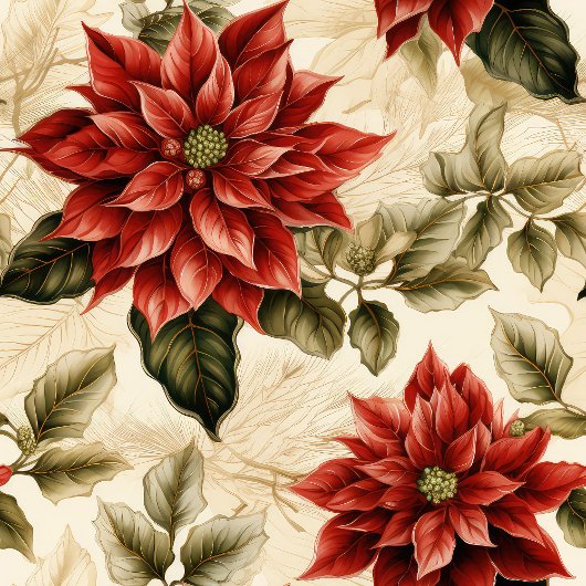 Vintage Christmas Tablecloth Poinsettia Pattern バスタオルセット
