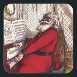Vintage Christmas, Thomas Nast Santa Claus Piano スクエアシール<br><div class="desc">ヴィンテージイラストレーションサンタクロースのピアノビクトリアンを特集したクリスマス遊の休日デザイン。アーティスト：トーマス・ナスト。</div>
