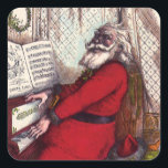 Vintage Christmas, Thomas Nast Santa Claus Piano スクエアシール<br><div class="desc">ヴィンテージイラストレーションサンタクロースのピアノビクトリアンを特集したクリスマス遊の休日デザイン。アーティスト：トーマス・ナスト。</div>