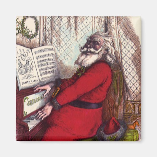 Vintage Christmas, Thomas Nast Santa Claus Piano マグネット (正面)