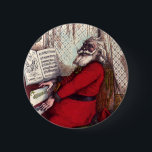 Vintage Christmas, Thomas Nast Santa Claus Piano 缶バッジ<br><div class="desc">Vintage illustration Christmas holiday design featuring a Victorian Santa Claus playing the piano. Artist: Thomas Nast.</div>