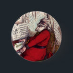 Vintage Christmas, Thomas Nast Santa Claus Piano 缶バッジ<br><div class="desc">Vintage illustration Christmas holiday design featuring a Victorian Santa Claus playing the piano. Artist: Thomas Nast.</div>