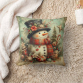 Vintage Christmas Throw Pillow クッション (ブランケット)