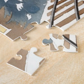 Vintage Christmas Train Through Snowy Village ジグソーパズル (側面)