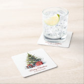 Vintage Christmas Tree Coaster スクエアペーパーコースター (インサイチュ)