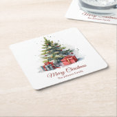 Vintage Christmas Tree Coaster スクエアペーパーコースター (アングル)