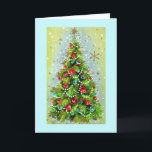 Vintage Christmas Tree on Aqua Photo Flash Bulb Ho シーズンカード<br><div class="desc">Vintage Christmas Tree on Aquaフォトフラッシュバルブホリデーカード</div>