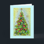 Vintage Christmas Tree on Aqua Photo Flash Bulb Ho シーズンカード<br><div class="desc">Vintage Christmas Tree on Aquaフォトフラッシュバルブホリデーカード</div>