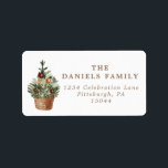 Vintage Christmas Tree With Ornaments  ラベル<br><div class="desc">Vintage Christmas Tree With Ornaments Address Label</div>