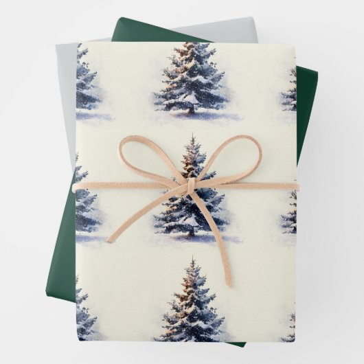 Vintage Christmas Tree Wrapping Paper ラッピングペーパーシート (インサイチュ)