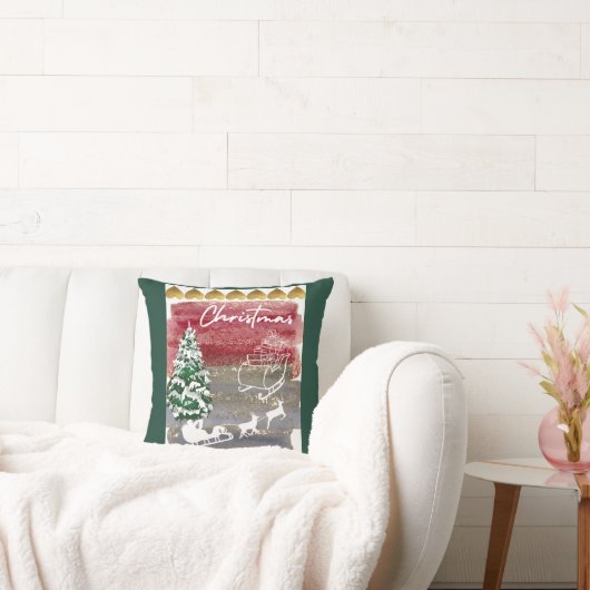 Vintage Christmas trees  クッション (ソファ)