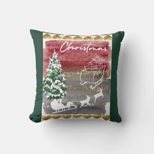 Vintage Christmas trees  クッション (正面)