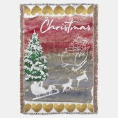 Vintage Christmas trees  スローブランケット (正面縦)