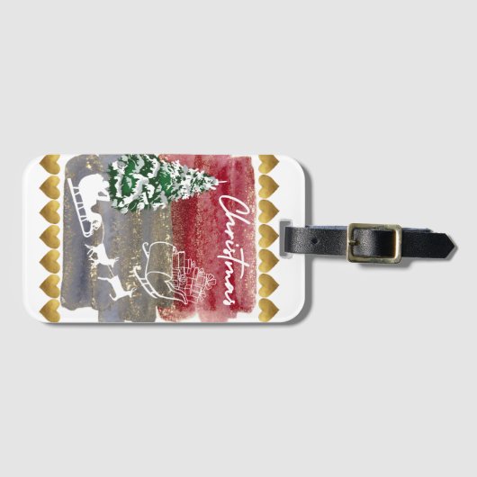 Vintage Christmas Trees  ラゲッジタグ (正面横)