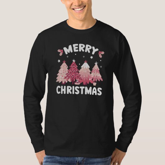 Vintage Christmas Trees  Merry Christmas Tシャツ (正面)