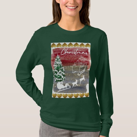 Vintage Christmas trees Tシャツ (正面)