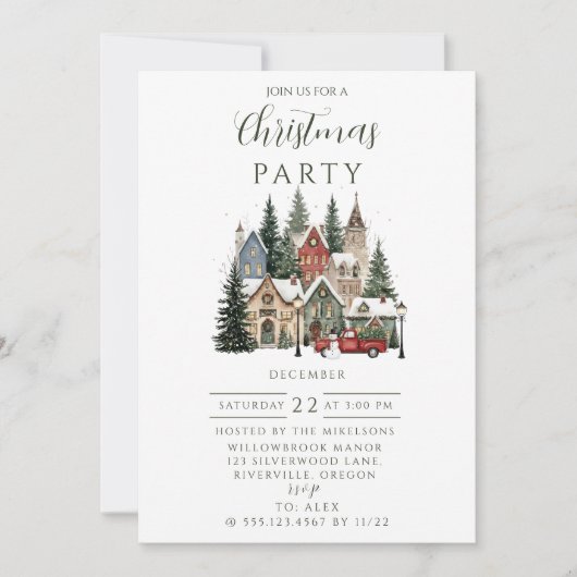 Vintage Christmas Village 招待状 (正面)