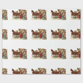 Vintage Christmas, Vintage Horse Drawn Christmas,  ラッピングペーパー