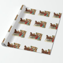 Vintage Christmas, Vintage Horse Drawn Christmas, 