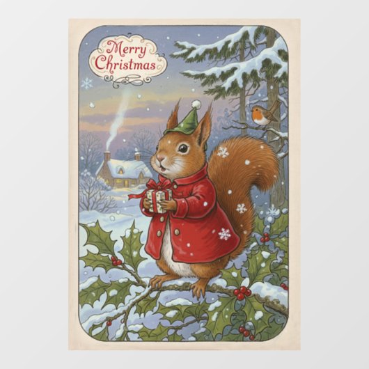 Vintage Christmas Window Cling ウィンドウサイン (シート)