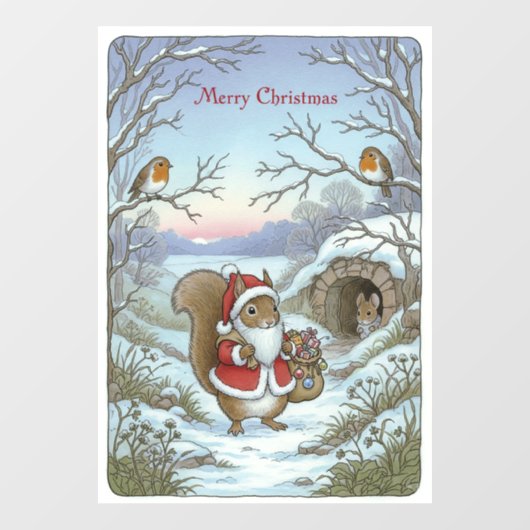 Vintage Christmas Window Cling ウィンドウサイン (シート)