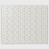 Vintage Christmas Wrapping Paper w Hearts & Trees ラッピングペーパー (フラット)